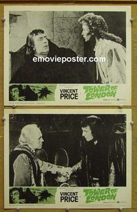 G134 TOWER OF LONDON  2 lobby cards '62 Vincent Price