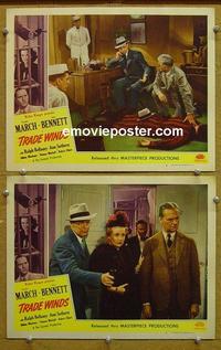 G136 TRADE WINDS 2 lobby cards R48 Fredric March
