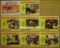 F575 UNTAMED  8 lobby cards '55 Tyrone Power