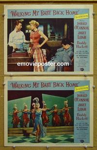 G146 WALKING MY BABY BACK HOME 2 lobby cards '53 O'Connor, Leigh