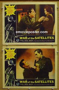 G148 WAR OF THE SATELLITES 2 lobby cards '58 Corman