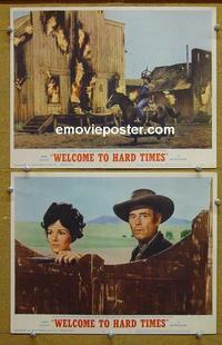 G150 WELCOME TO HARD TIMES 2 lobby cards '67 Henry Fonda