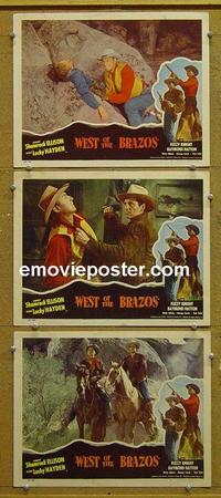 F820 WEST OF THE BRAZOS 3 lobby cards '50 Jimmy Ellison