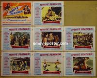 F589 WHITE FEATHER 8 lobby cards '55 Robert Wagner, Debra Paget