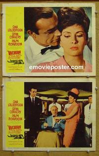 G161 WOMAN OF STRAW 2 lobby cards '64 Sean Connery
