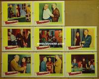 F597 WOMANHUNT 8 lobby cards '62 Piccaro, Lisa Lu