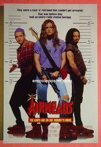 H050 AIRHEADS double-sided style B one-sheet movie poster '94 Adam Sandler, Buscemi