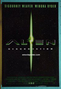 H060 ALIEN RESURRECTION double-sided advance style B one-sheet movie poster '97 Weaver, Ryder