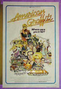 H073 AMERICAN GRAFFITI one-sheet movie poster '73 George Lucas