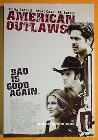 H077 AMERICAN OUTLAWS double-sided one-sheet movie poster '01 Colin Farrell