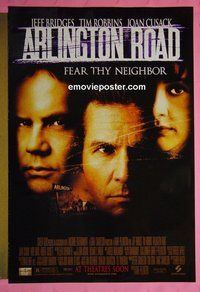 H088 ARLINGTON ROAD double-sided advance one-sheet movie poster '98 Jeff Bridges, Tim Robbins