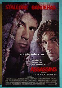 H095 ASSASSINS double-sided one-sheet movie poster '95 Sylvester Stallone