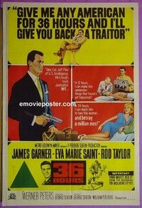 K004 36 HOURS Australian one-sheet movie poster '65 James Garner, Rod Taylor