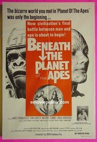 K019 BENEATH THE PLANET OF THE APES Australian one-sheet movie poster '70
