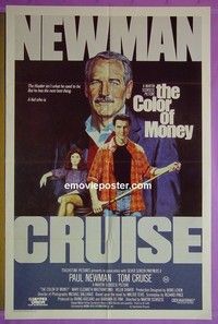 K039 COLOR OF MONEY Australian one-sheet movie poster '86 Newman, Cruise