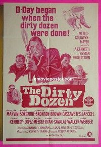 K044 DIRTY DOZEN Australian one-sheet movie poster R70s Charles Bronson