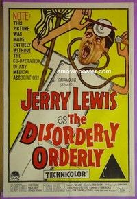 K045 DISORDERLY ORDERLY Australian one-sheet movie poster '65 Jerry Lewis