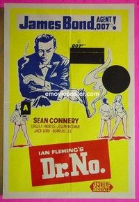 K048 DR NO Australian one-sheet movie poster R60s Sean Connery IS James Bond!