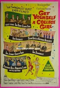K059 GET YOURSELF A COLLEGE GIRL Australian one-sheet movie poster '64 Mobley