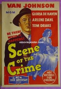 K129 SCENE OF THE CRIME Australian one-sheet movie poster '49 Van Johnson