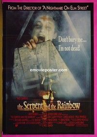 K131 SERPENT & THE RAINBOW Australian one-sheet movie poster '88 Wes Craven