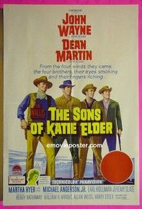 K138 SONS OF KATIE ELDER Australian one-sheet movie poster '65 John Wayne