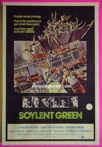 K140 SOYLENT GREEN Australian one-sheet movie poster '73 Charlton Heston