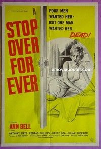 K143 STOPOVER FOREVER Australian one-sheet movie poster '63 Ann Bell, Bate