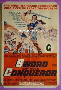 K146 SWORD OF THE CONQUEROR Australian one-sheet movie poster '62 Palance