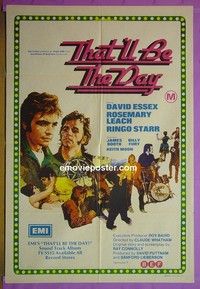 K149 THAT'LL BE THE DAY Australian one-sheet movie poster '73 David Essex