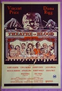 K150 THEATRE OF BLOOD Australian one-sheet movie poster '73 Vincent Price