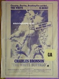 K163 WHITE BUFFALO Australian one-sheet movie poster '77 Charles Bronson