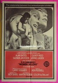 K169 WOMEN IN LOVE Australian one-sheet movie poster '70 Ken Russell