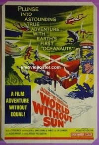 K172 WORLD WITHOUT SUN Australian one-sheet movie poster '65 Jacques Cousteau