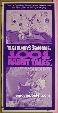 K181 1001 RABBIT TALES Australian daybill movie poster '82 Bugs Bunny!