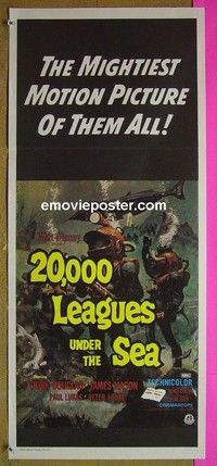 K189 20,000 LEAGUES UNDER THE SEA Australian daybill movie poster R71 Disney