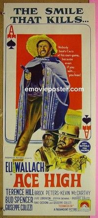 K201 ACE HIGH Australian daybill movie poster '69 Eli Wallach