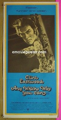 K227 ANY WHICH WAY YOU CAN Australian daybill movie poster '80 Eastwood