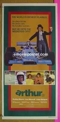 K232 ARTHUR Australian daybill movie poster '81 Moore, Minnelli, Gielgud