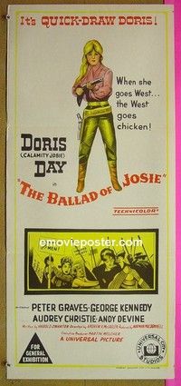 K236 BALLAD OF JOSIE Australian daybill movie poster '68 Doris Day