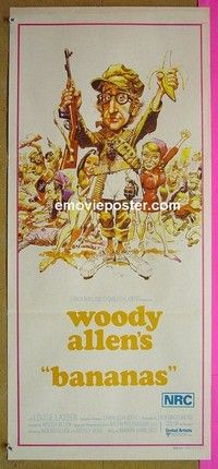 K239 BANANAS Australian daybill movie poster '71 Woody Allen, Lasser