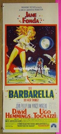 K240 BARBARELLA Australian daybill movie poster '68 Jane Fonda, Vadim