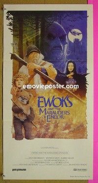 K247 BATTLE FOR ENDOR Australian daybill movie poster '85 Ewoks!