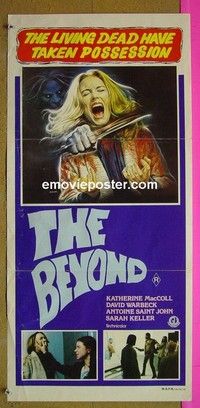 K257 BEYOND Australian daybill movie poster '81 Lucio Fulci, horror art!