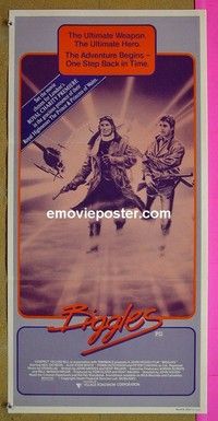 K262 BIGGLES Australian daybill movie poster '86 Peter Cushing, Neil Dickson