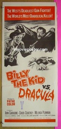 K263 BILLY THE KID VS DRACULA Australian daybill movie poster '70s Carradine