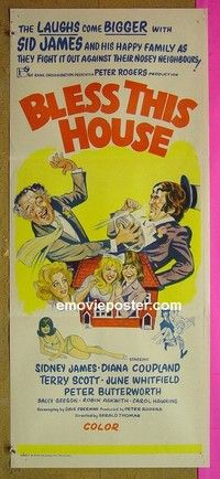 K271 BLESS THIS HOUSE Australian daybill movie poster '72 English sex!