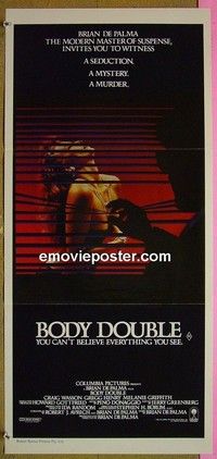K275 BODY DOUBLE Australian daybill movie poster '84 Brian De Palma