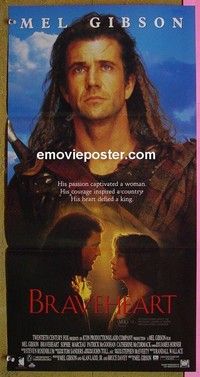 K281 BRAVEHEART Australian daybill movie poster '95 Mel Gibson