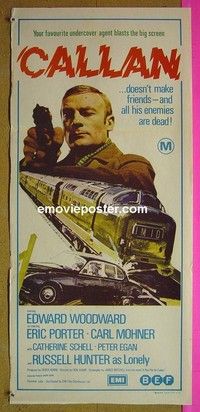K288 CALLAN Australian daybill movie poster '74 Edward Woodward